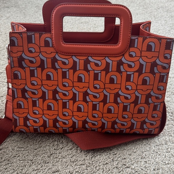Tous Orange and Gray Geometric Handbag - Picture 4 of 8